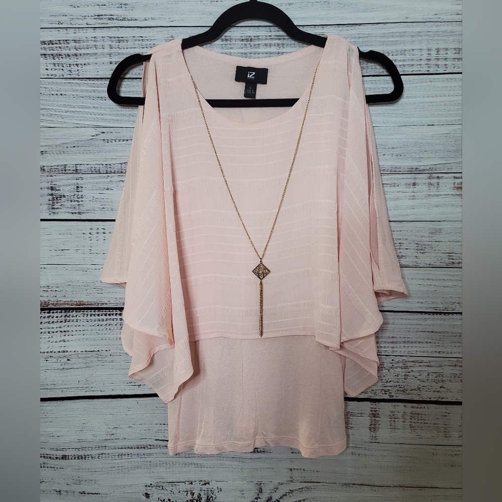 IZ Byer S Pink Flowly Blouse